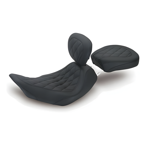 Mustang Motorcycle Solo with Driver Backrest Diamond — 1997-2007 Harley-Davidson