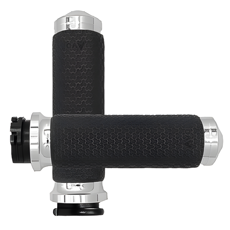 Avon Memory Foam Grip - Chrome — Harley-Davidson Softail Heritage Classic, Softail Fat Boy, Electra Glide Classic (1984-2018)