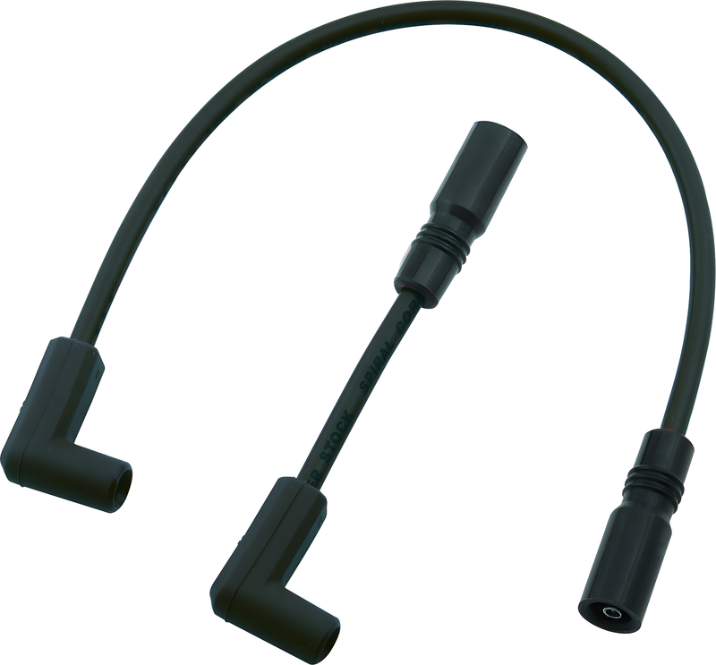 Accel S/S Spiral Core Wire - SET 8.0mm Black — Harley-Davidson Road King, Electra Glide Ultra Classic, Softail Heritage Classic (1999-2017)