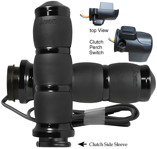 Avon Velvet Air Cushion FBW Heated Grips - 15-UP Fltr Black — Harley-Davidson Road Glide Special, Road Glide, Road Glide Custom (2015-2026)