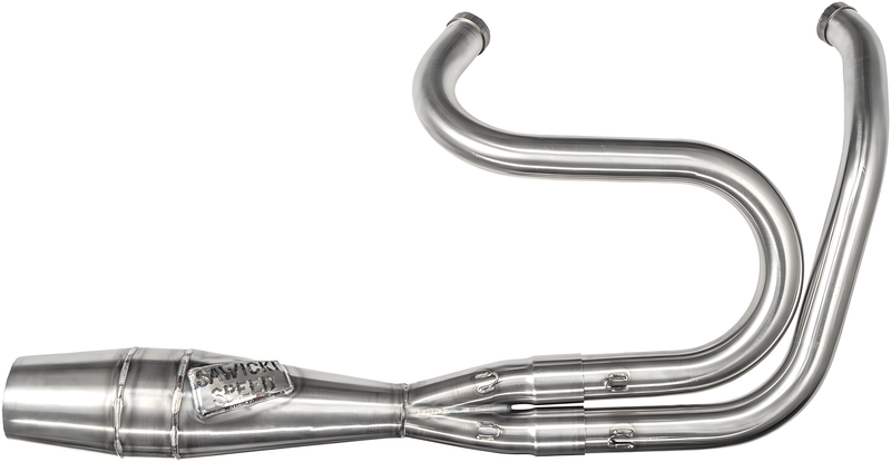 Sawicki 2in1 Dyna Shorty Cannon Brushed Ss — Harley-Davidson Dyna Wide Glide, Dyna Low Rider, Dyna Super Glide (1983-2020)