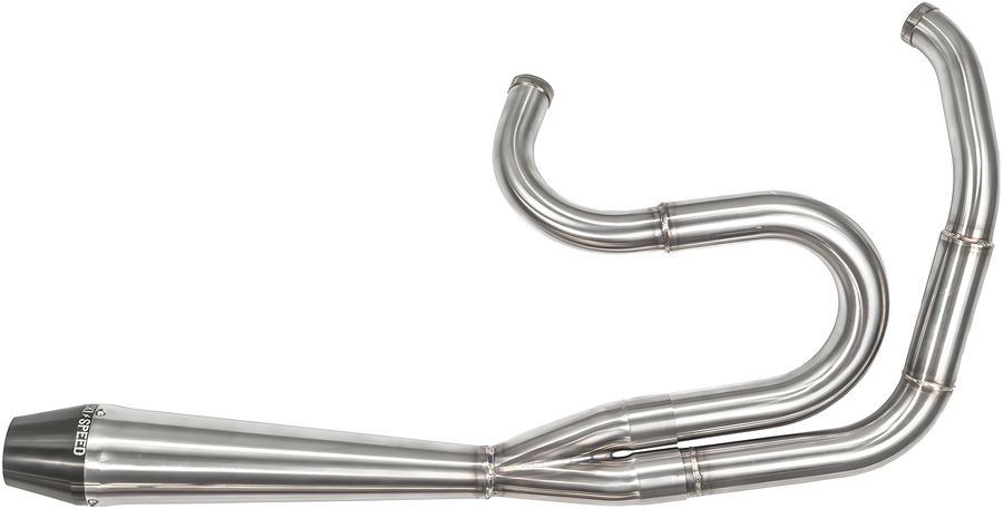 Sawicki 2-into-1 Dyna Full Length Exhaust - Big Inch Brushed Stainless Steel Harley Dyna