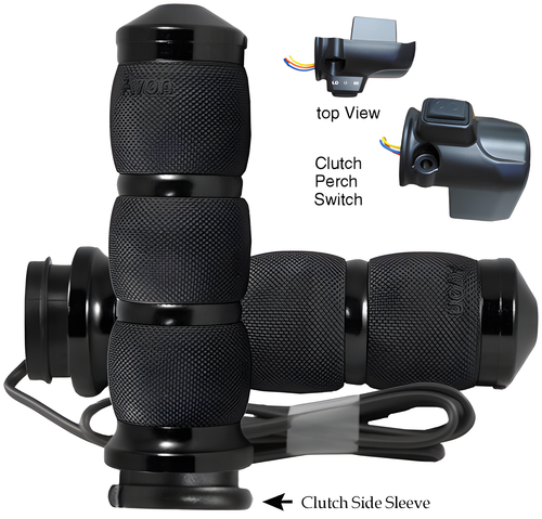 Avon Air Cushion FBW Heated Grips - 15-UP Fltr Black — Harley-Davidson Road Glide Special, Road Glide, Road Glide Custom (2015-2026)