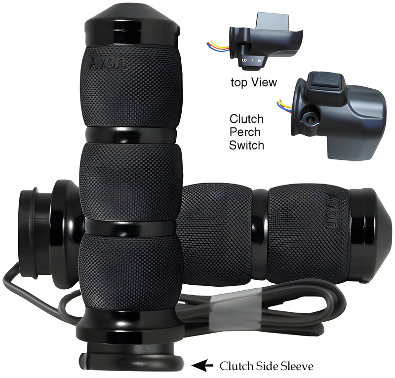 Avon Air Cushion FBW Heated Grips - 15-UP Fltr Black — Harley-Davidson Road Glide Special, Road Glide, Road Glide Custom (2015-2026)