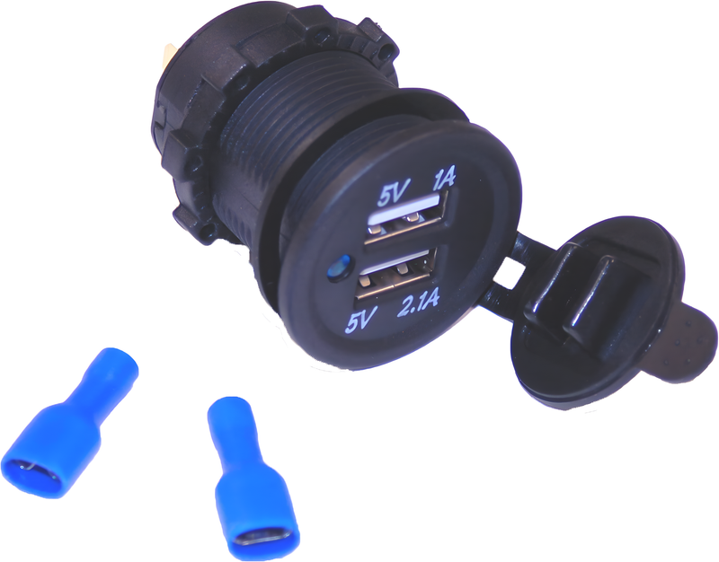 NAMZ Custom Cycle USB Extensions - Charging Port Panel Mount W/Oring & Lock NUT