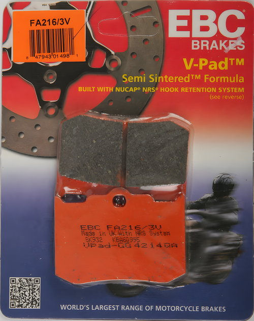 EBC Semi-Sintered Brake Pads - V-Series — Indian Motorcycle Chief, Scout, Spirit (2002-2003)