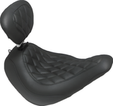 Mustang Motorcycle Solo with Driver Backrest Diamond Seat - Harley Low Rider 2018-2021