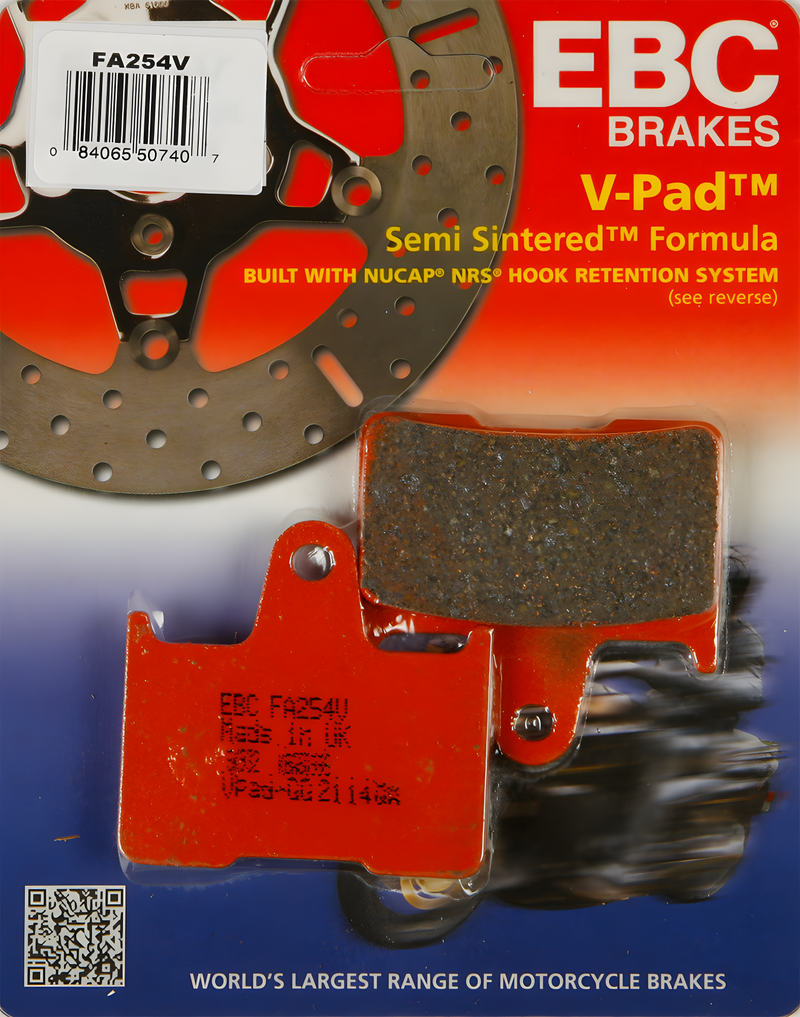 EBC Semi-Sintered Brake Pads - V-Series — Harley-Davidson Forty-Eight, Iron 883, Sportster 1200 Custom (2014-2021)