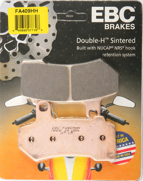 EBC Standard Brake Pads - Fa409hh Double-H Sintered — Harley-Davidson Street Glide, Road King, Electra Glide Ultra Limited (2005-2026)