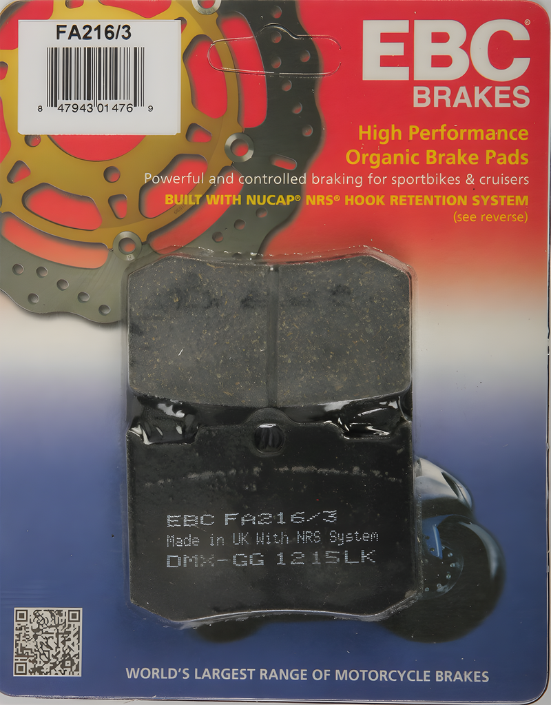 EBC Standard Brake Pads — Indian Motorcycle Chief, Scout, Spirit (2002-2003)