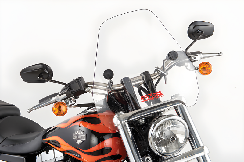 Slipstreamer S-06 Spitfire Windshield - W/S Clear W/Black Hardware 1 1/4
