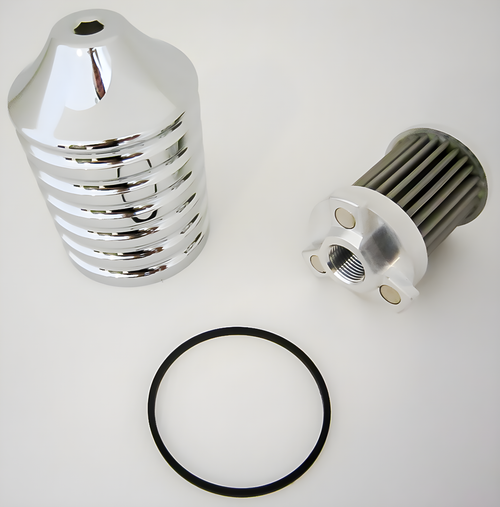 Harddrive Billet Reusable Oil Filter - Chrome — Harley-Davidson Softail Heritage Classic, Softail Fat Boy, Electra Glide Classic (1982-2025)