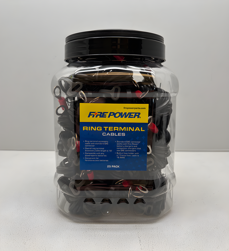 Fire Power Battery Charger Accessories - 25/PK Ring JAR Display Ring Terminal C…