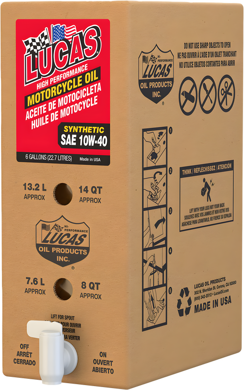 Lucas SXS Synthetic Engine Oil - High Performance OIL 10w40 6gal BIB