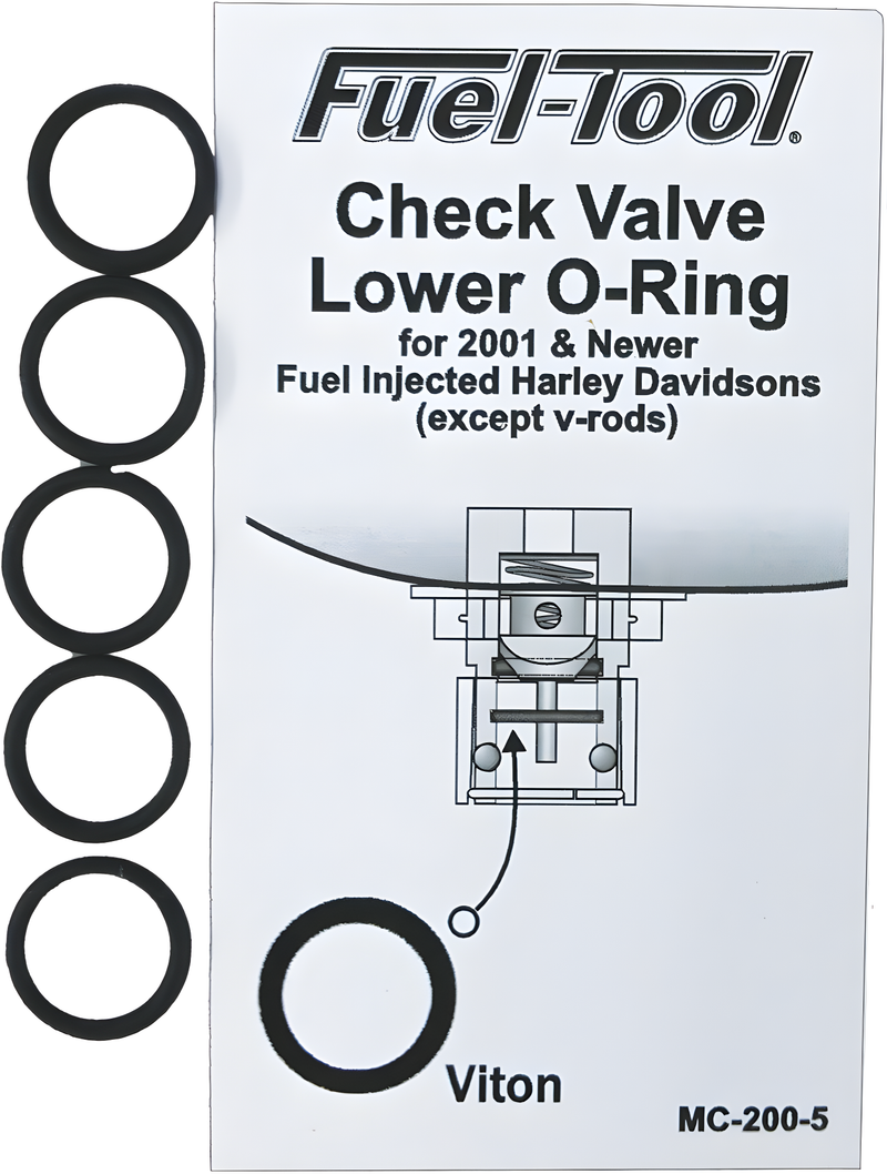 Fuel Tool Check Valve O-Ring - Lower O-Rings 5/PK — Harley-Davidson Softail Fat Boy, Softail Heritage Classic, Road King (2001-2018)