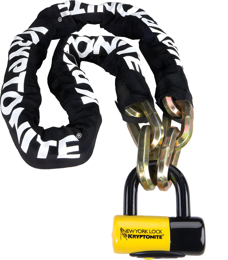 Kryptonite New York Fahgettaboudit Chain w/Lock - Chain/Disc Lock 5ft Black/Yel…
