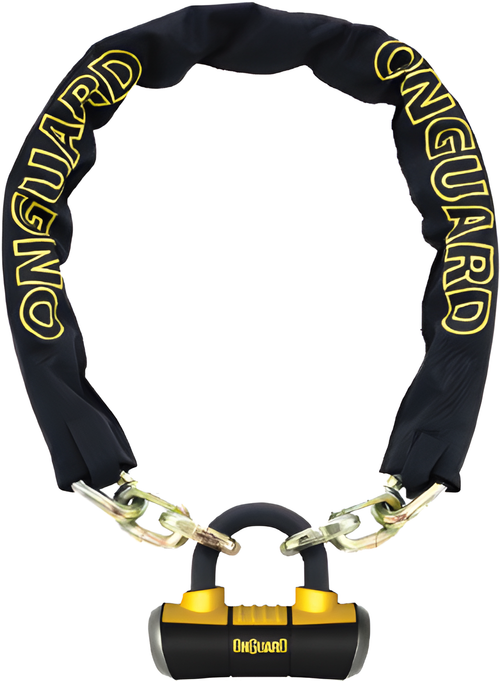 Onguard Mastiff 8019L Chain Lock - With Boxer U-Lock BLK/YEL 6 FT