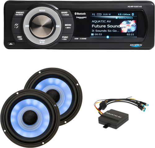 Aquatic AV Ultra RGB & Stereo Kit - AND Stereo Plus KIT `1998-2013 FLT/FLH — Harley-Davidson (1998-2013)
