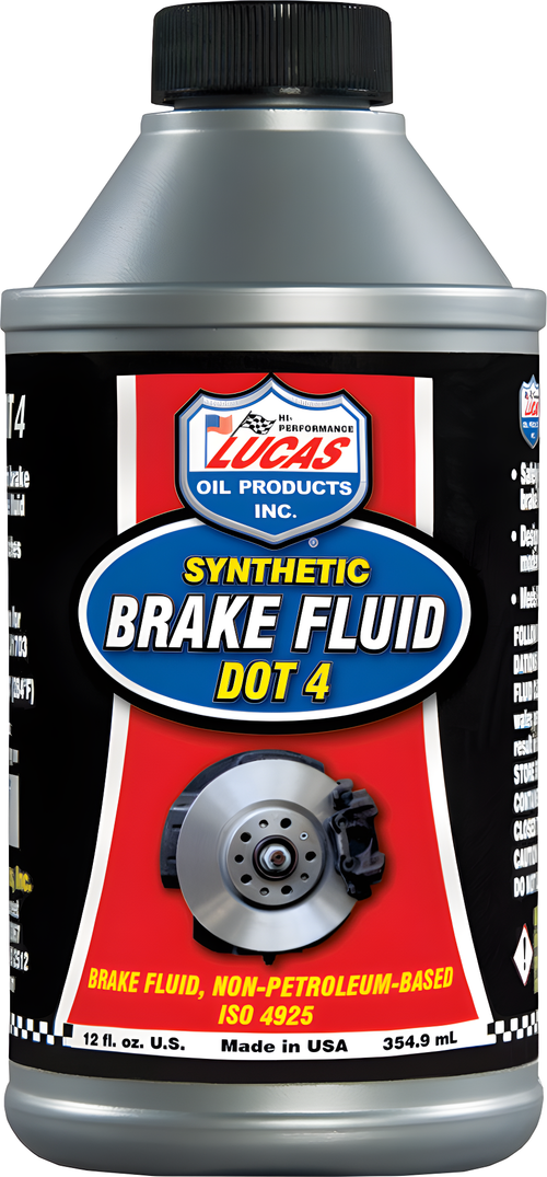 Lucas Synthetic Brake Fluid - DOT 4 12 OZ (12/Case Sold Ea)
