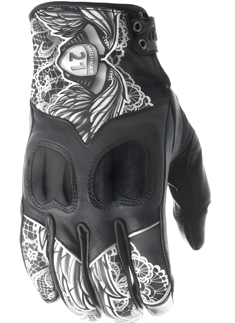 Highway 21 Women's Vixen Gloves - Black/White Lace XL