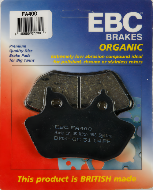 EBC Standard Brake Pads - Fa400 Organic — Harley-Davidson Road King, Road King Classic, Electra Glide (2000-2007)