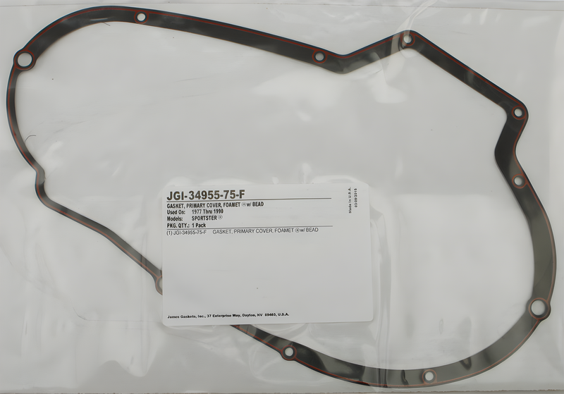 James Gaskets Sportster Primary Housing - Cover XL Foam W Bead 1/PK 34955-75-F — Harley-Davidson (1977-1990)