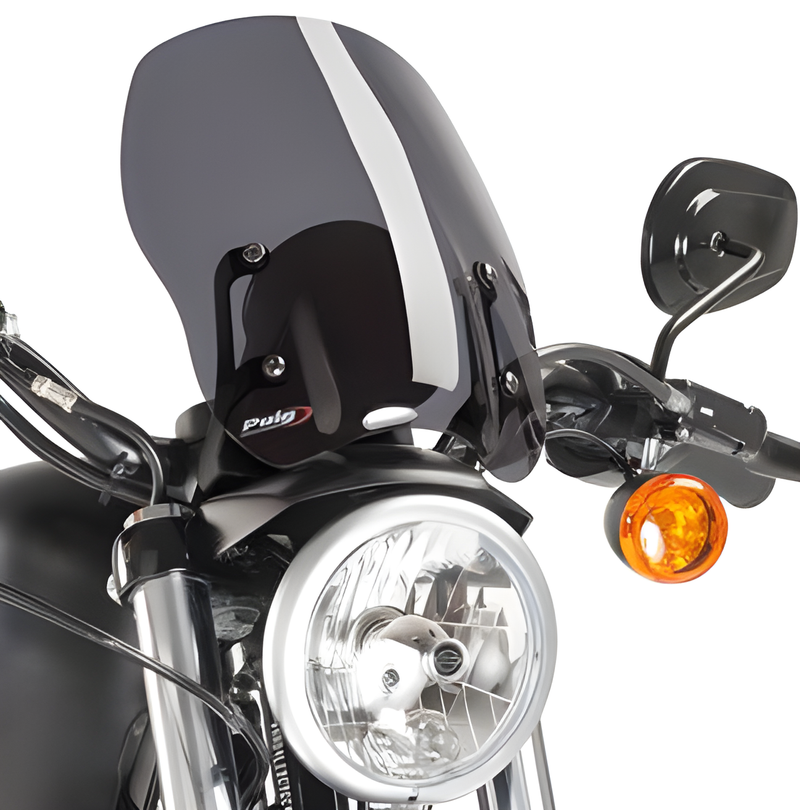 PUIG Naked New Gen Windscreen - Dark Smoke `04-UP XL (ex 48) — Harley-Davidson Sportster 1200 Custom, Super Low, Iron 883 (2004-2020)
