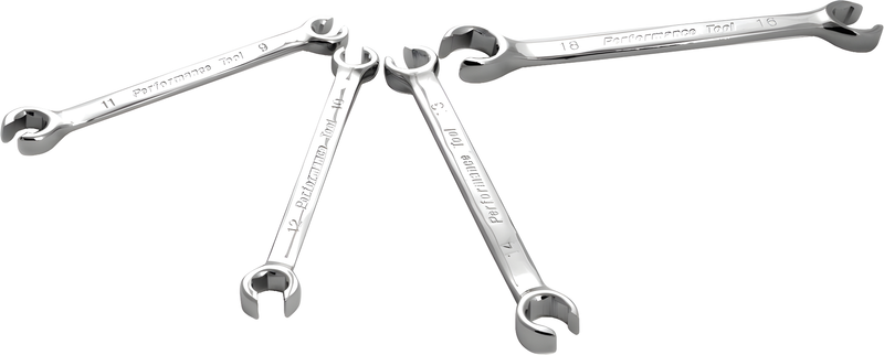 Performance Tool Metric Flare Nut Wrench Set - 4 PC MET Flare NUT Wrench SET
