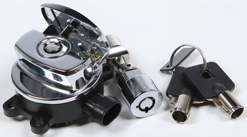 Harddrive Side Hinge Ignition Switch w/Fork Lock - FX/Flst W/Fork Lock Chrome — Harley-Davidson Softail Slim (2012-2017)