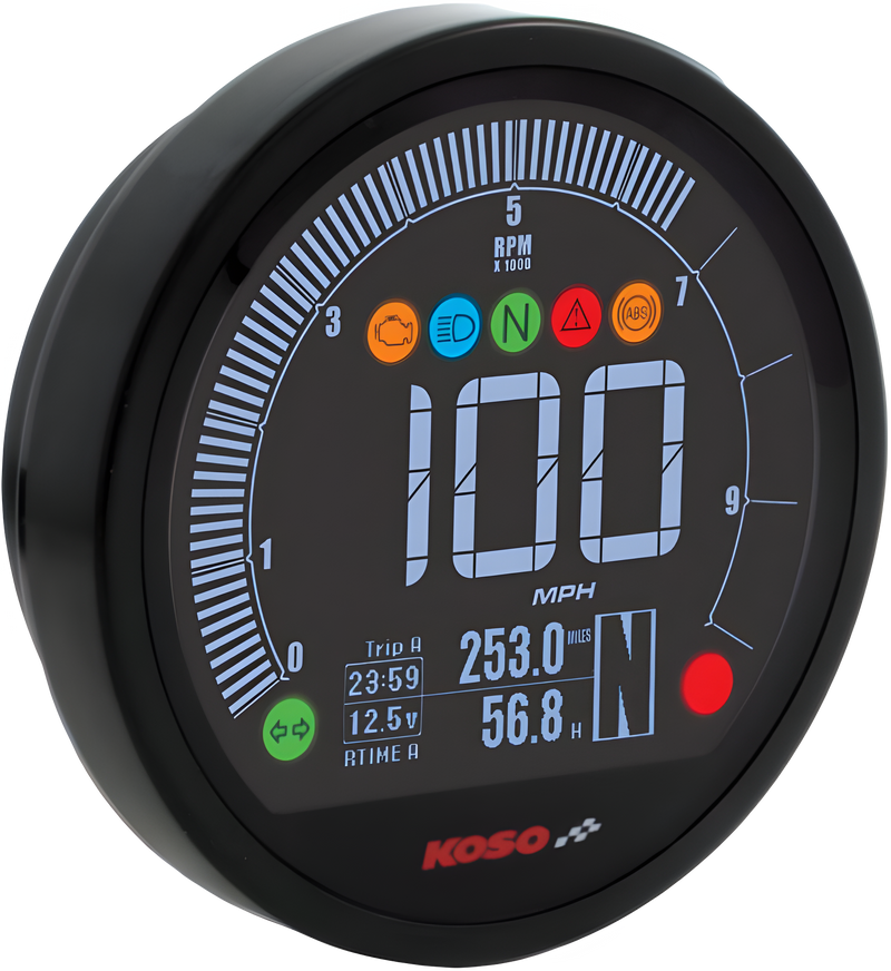 Koso DL-04HD MultiMeter - Multifunction Meter `14-14xl 12-17fxd `11-17fxst — Harley-Davidson (2011-2024)