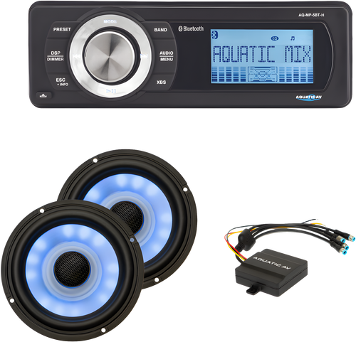 Aquatic AV Ultra RGB & Stereo Kit - AND Stereo KIT `1998-2013 FLT/FLH — Harley-Davidson (1998-2013)