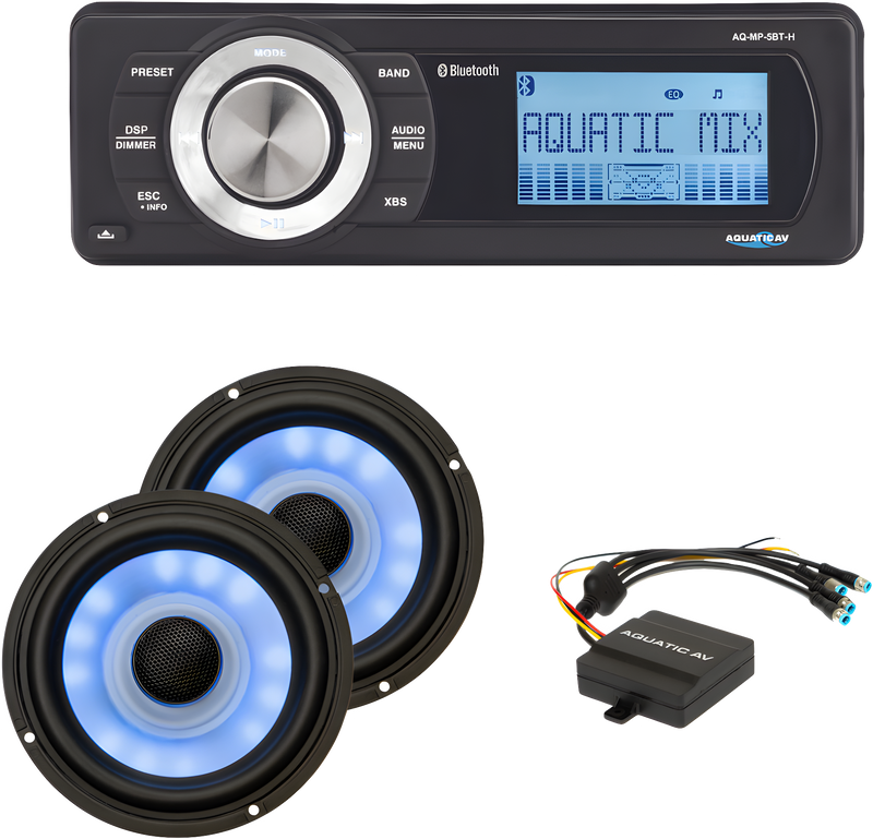Aquatic AV Ultra RGB & Stereo Kit - AND Stereo KIT `1998-2013 FLT/FLH — Harley-Davidson (1998-2013)