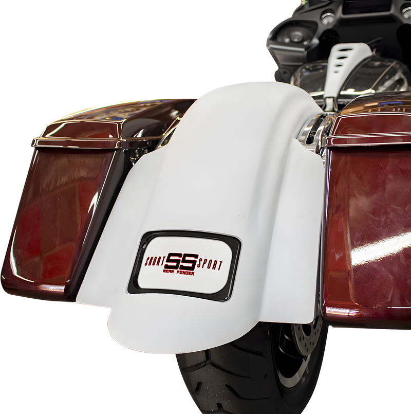 Baggernation Short Sport Rear Fender Kit - W/Black Plate Frame — Harley-Davidson (1955-2026)