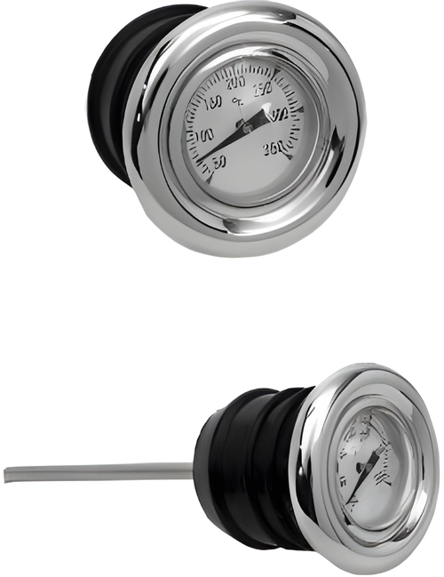 Harddrive Oil Dipstick w/Temperature Gauge - DIP Stick W/Temp. Gauge White Face… — Harley-Davidson (1972-2003)