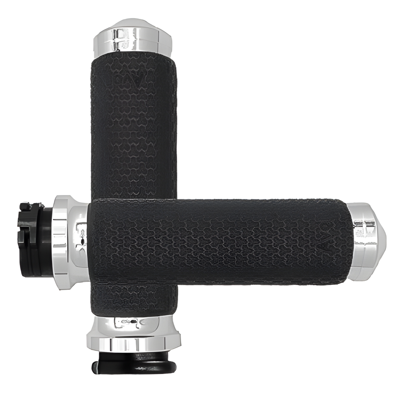 Avon Memory Foam Grip - Chrome — Harley-Davidson Softail Heritage Classic, Softail Fat Boy, Electra Glide Classic (1984-2018)