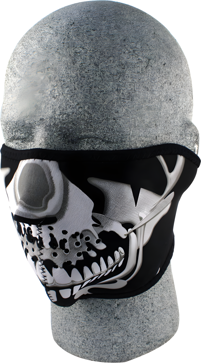 Zan Half Face Mask - Chrome Skull
