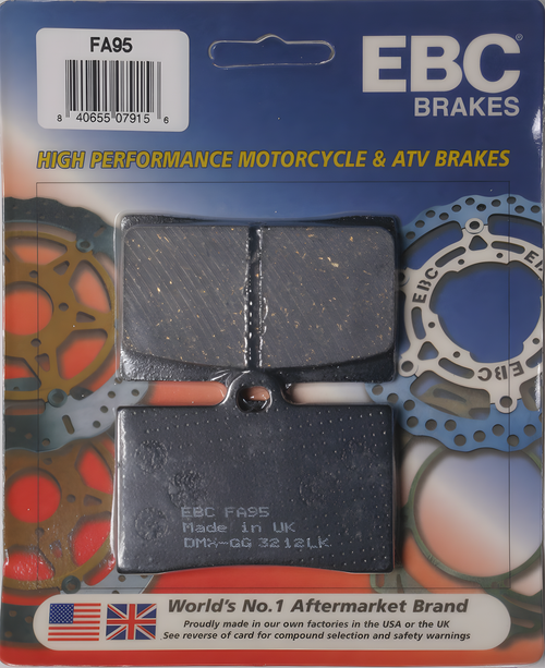 EBC Standard Brake Pads - Fa95 Organic — Indian Motorcycle Chief Vintage, Chief Dark Horse, Chief Roadmaster (2009-2012)