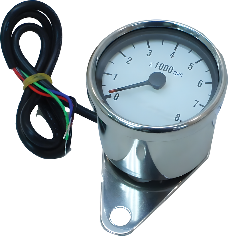 Harddrive Mini Electronic Tachometer - 8000 RPM Tachometer White Face