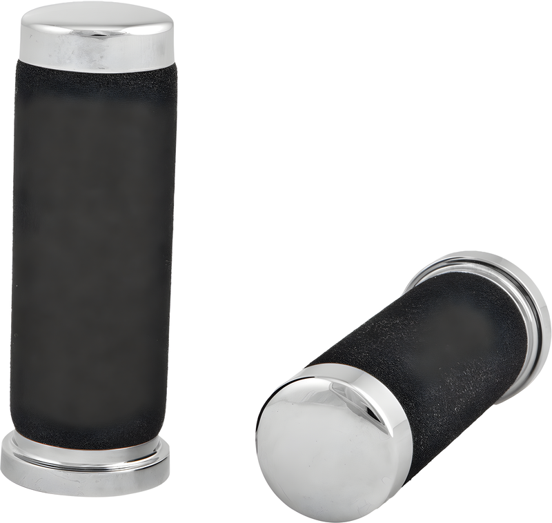 Harddrive OE Style Grips - Foam Chrome W/O Throttle Sleeve — Harley-Davidson (1970-2018)