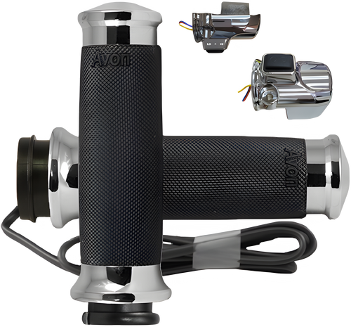 Avon Custom Contour Twist Grip - Heated Chrome Twist Grip — Harley-Davidson Road Glide Limited, Trike Road Glide 3, Road Glide Custom (2023-2024)