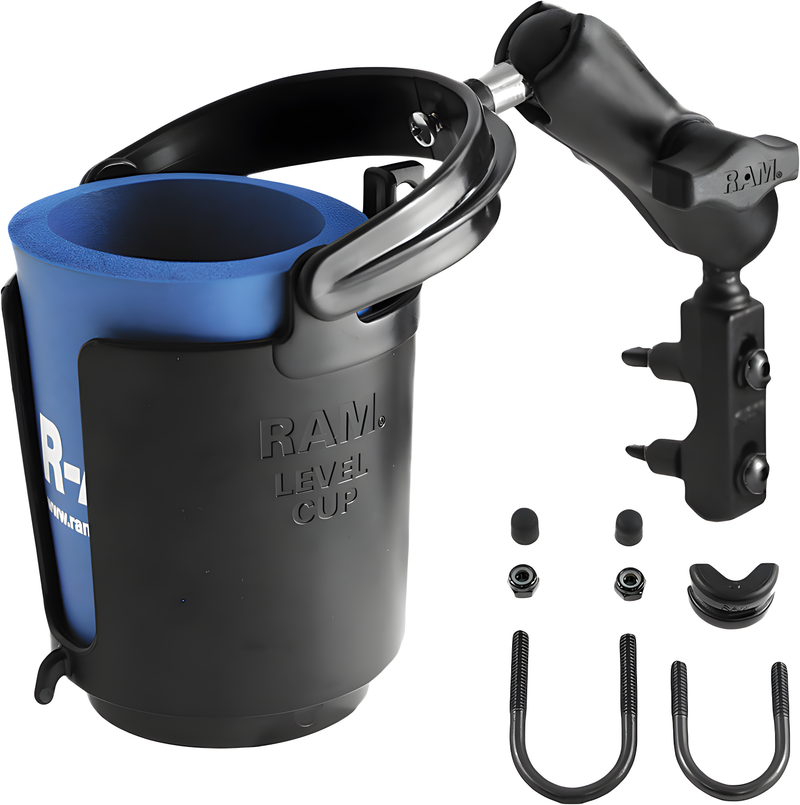 RAM Mounting Complete Kit - Brake/Clutch Reservoir Mount W/Self-Leveling CUP Ho…