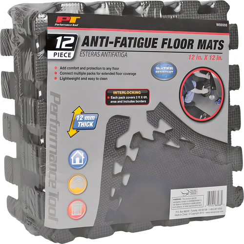 Performance Tool Anti-Fatigue Floor Mats - 12/PC