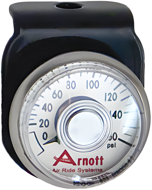Arnott Pressure Gauge & Bracket - Black