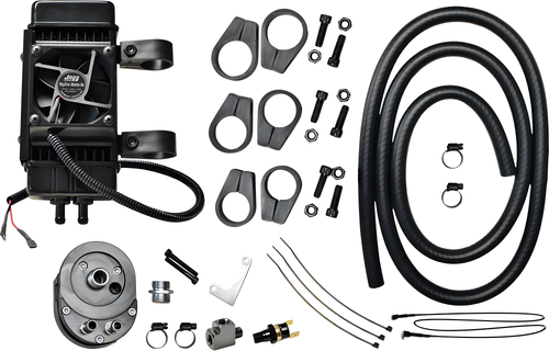 JAGG Vertical Front Mount Wideline Oil Cooler - FAN-Assisted — Harley-Davidson (1984-2019)