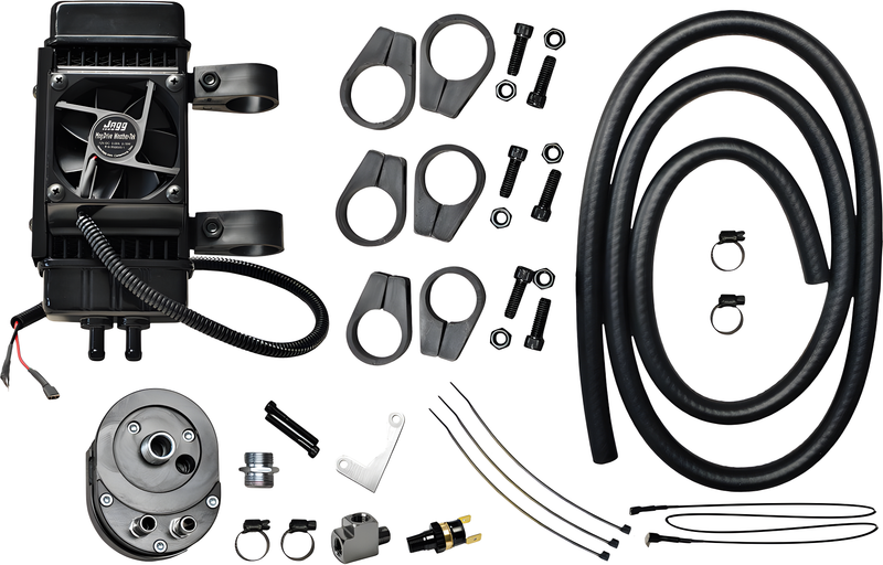 JAGG Vertical Front Mount Wideline Oil Cooler - FAN-Assisted — Harley-Davidson (1984-2019)