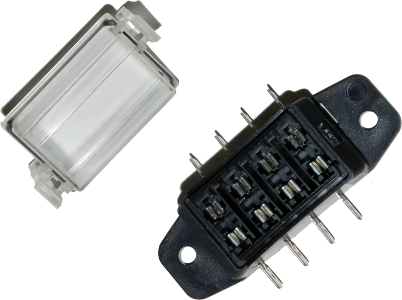 NAMZ Custom Cycle Ato Fuses - 4-WAY Fuse Block Water Tight Clear Cover