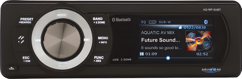 Aquatic AV Harley Bluetooth Radio - USB/Mp3 Media Player Universal Hardwire