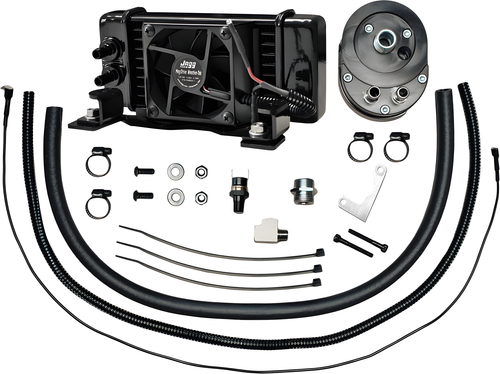 JAGG Horizontal Oil Cooler - FAN-Assisted — Harley-Davidson Electra Glide Classic, Electra Glide Ultra Classic, Electra Glide (1984-2008)