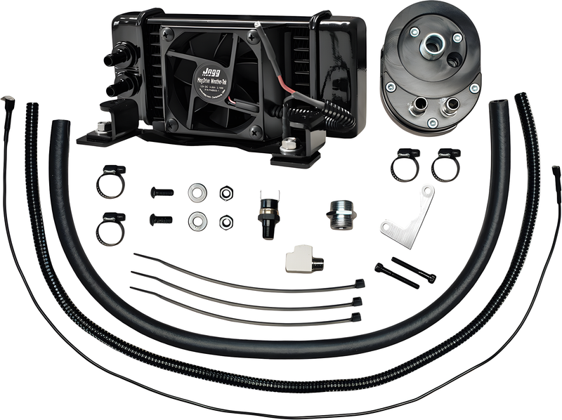 JAGG Horizontal Oil Cooler - FAN-Assisted — Harley-Davidson Electra Glide Classic, Electra Glide Ultra Classic, Electra Glide (1984-2008)