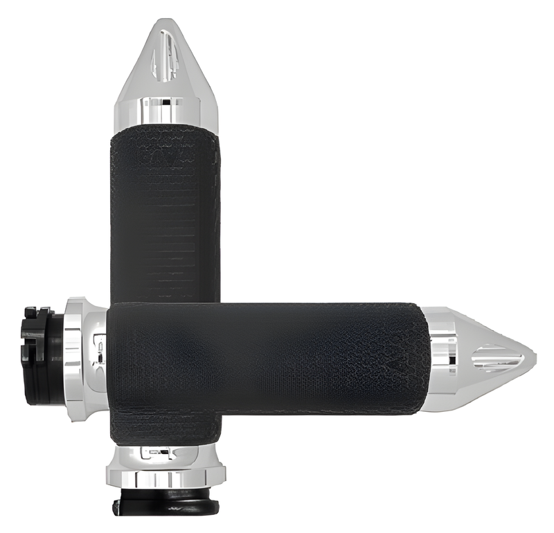 Avon Memory Foam Grip - Chrome — Harley-Davidson Softail Heritage Classic, Softail Fat Boy, Electra Glide Classic (1984-2018)